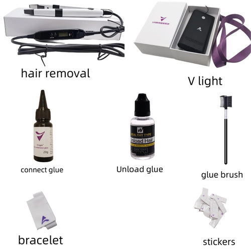 New Hair Extension Tools V-Light Technology Hair Extension Set Wig