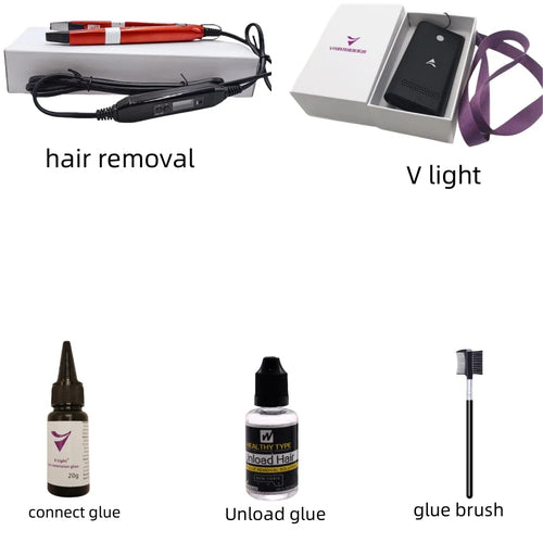 New Hair Extension Tools V-Light Technology Hair Extension Set Wig