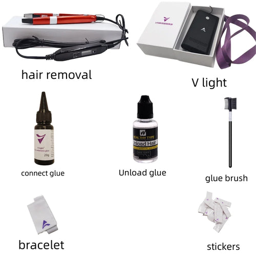 New Hair Extension Tools V-Light Technology Hair Extension Set Wig